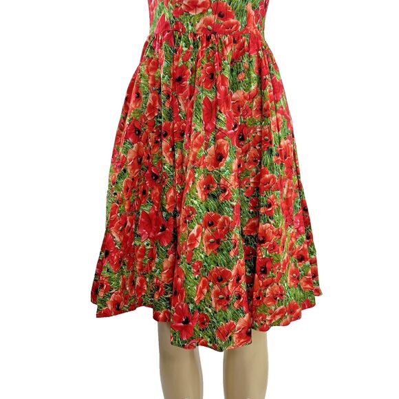 Bernie Dexter Swan Dress Size XS Poppy Floral Print A Line Rockabilly Pockets - Picture 5 of 11